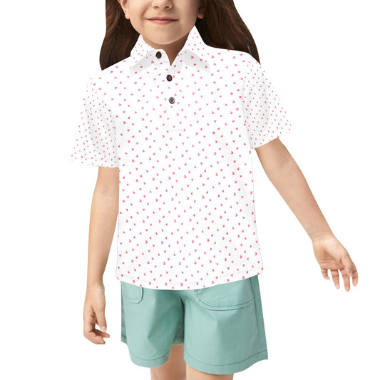 Hearts - Little Girls' Polo Shirt