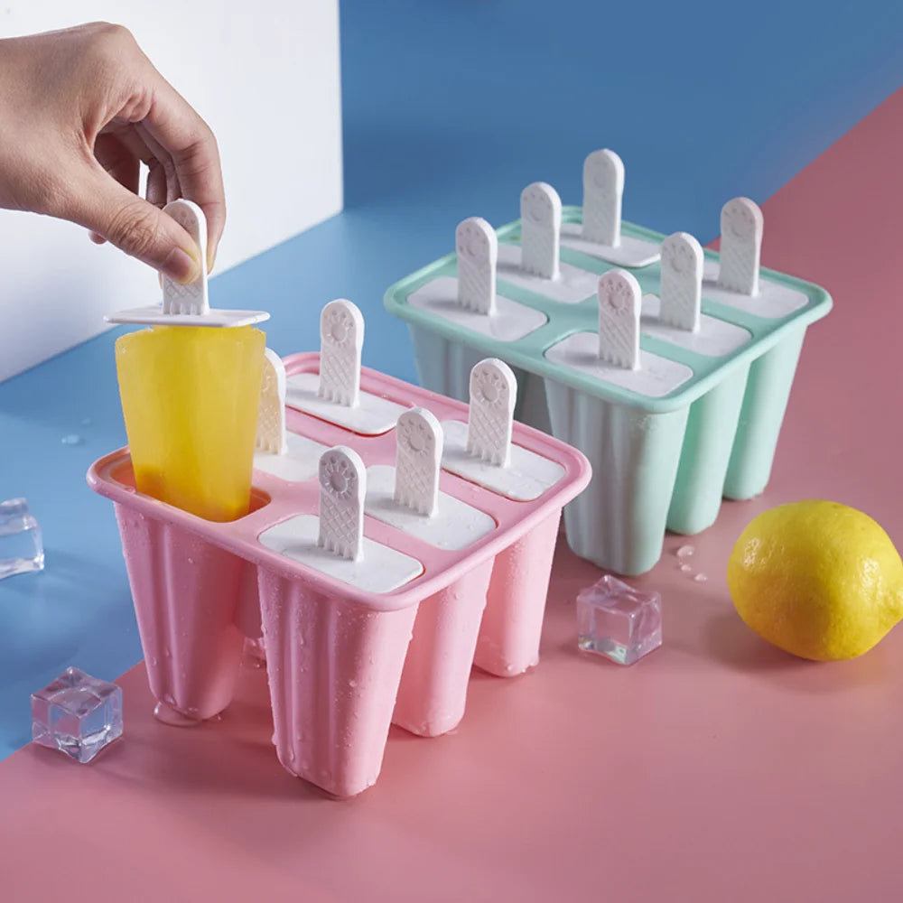 4/ 6 Silicone Popsicle Mold with Handle