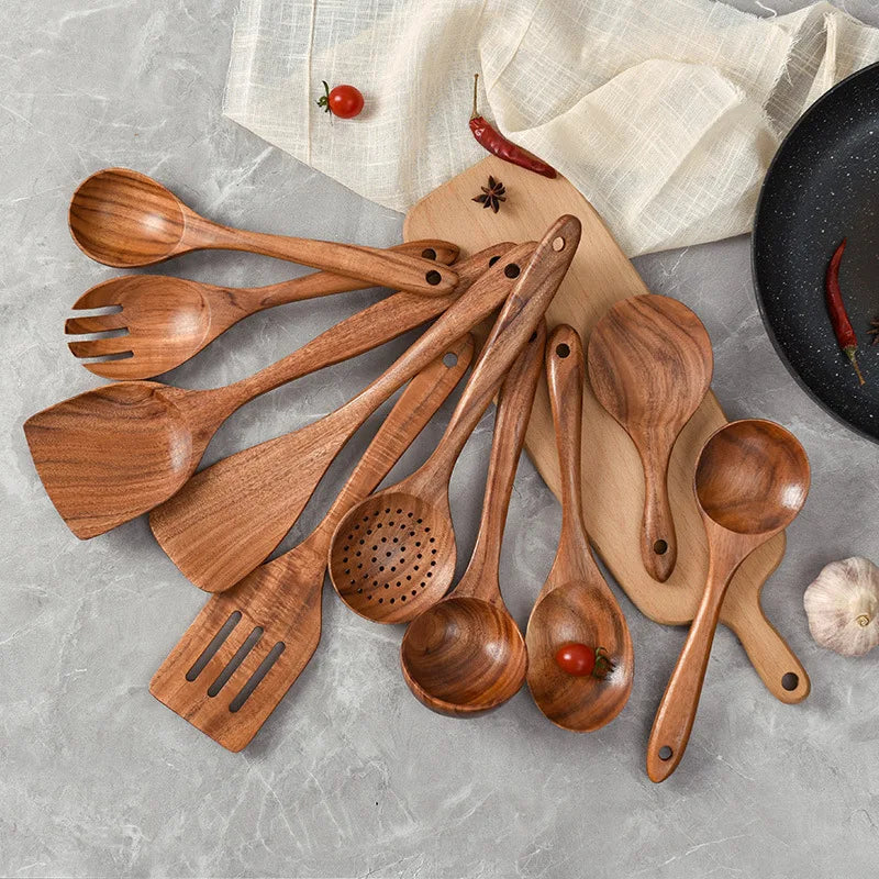 Wooden Kitchen Utensils Set 6-PCS/ 10- PCS