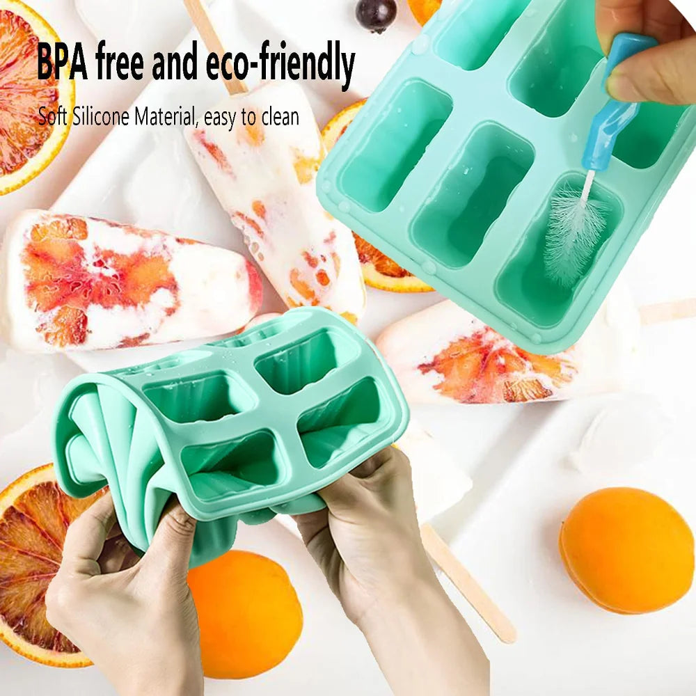 4/ 6 Silicone Popsicle Mold with Handle