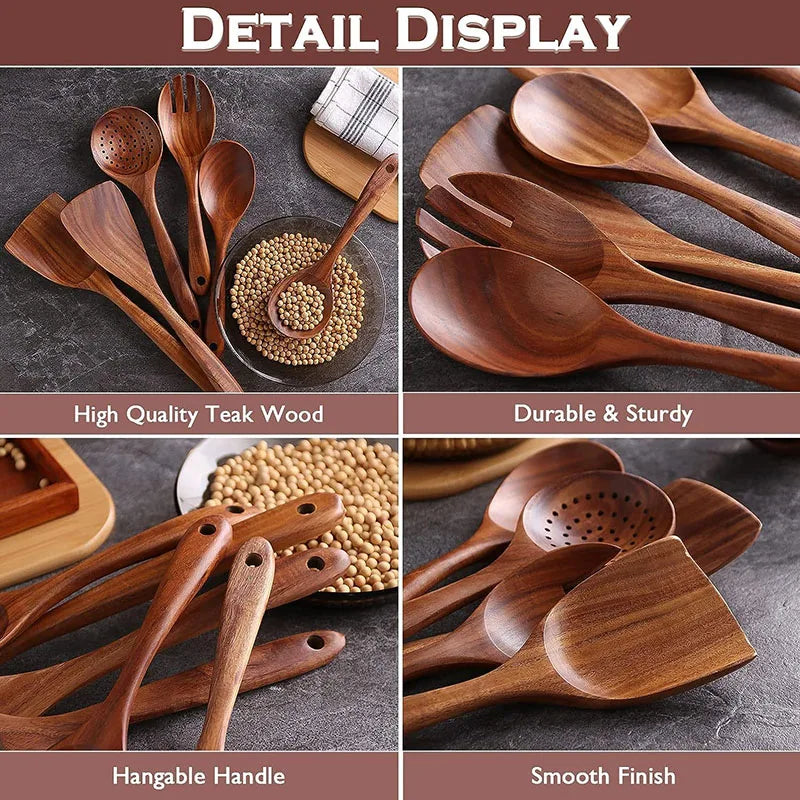 Wooden Kitchen Utensils Set 6-PCS/ 10- PCS