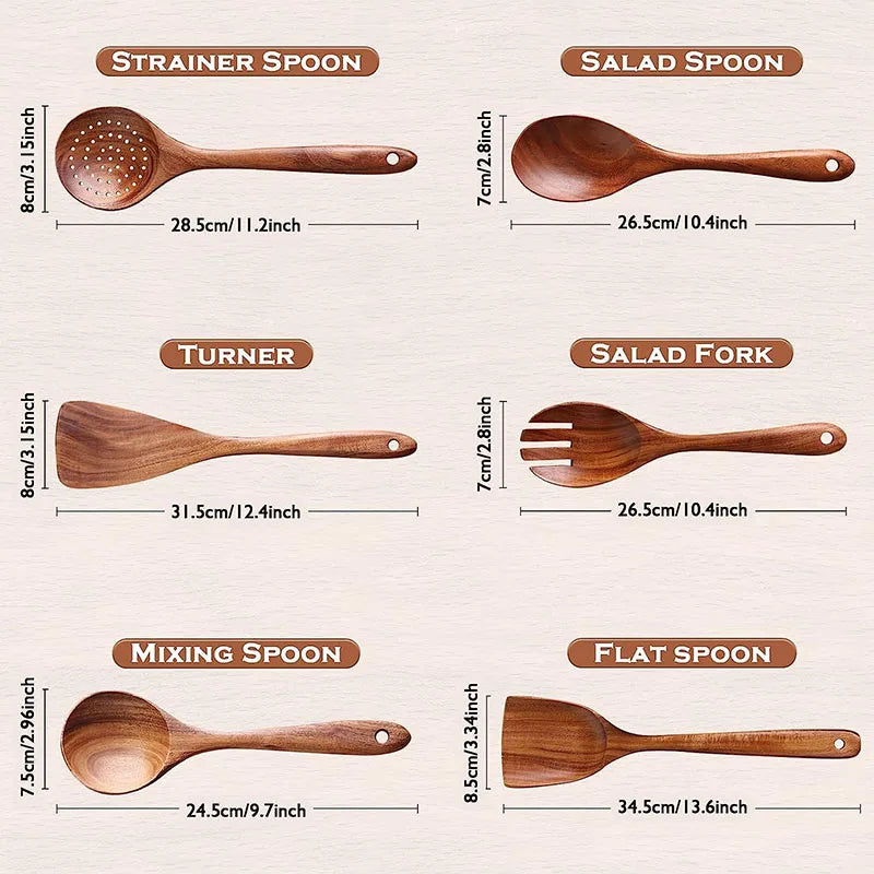 Wooden Kitchen Utensils Set 6-PCS/ 10- PCS