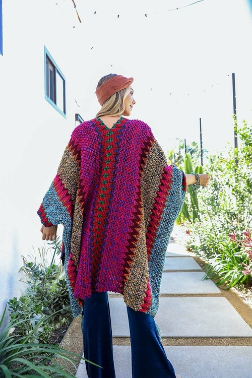 Cuddle Season Crochet Patterned Ruana