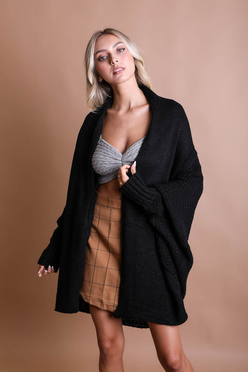 Cozy Chic Bat Wing Bliss Knit Cardigan