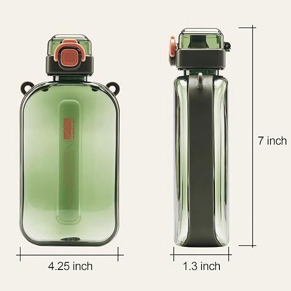 25 oz Flat Water Bottle Travel Flask Portable BPA Free Square Water Bottle Leakproof Slim Water Bottles