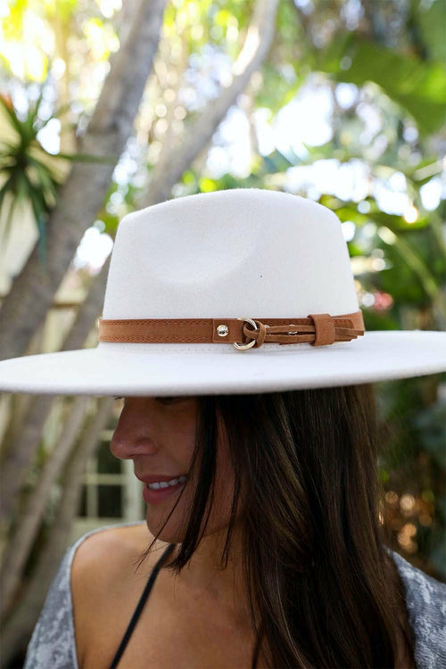 Flat Brim Buckle Hat