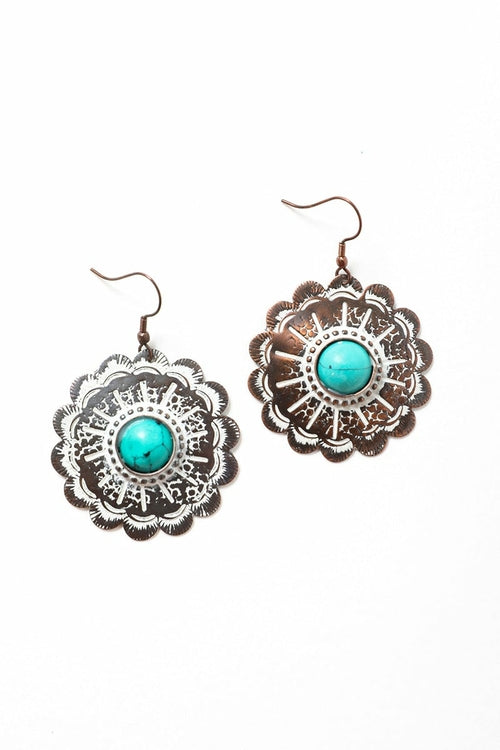 Rustic Flower Power Drop Earrings