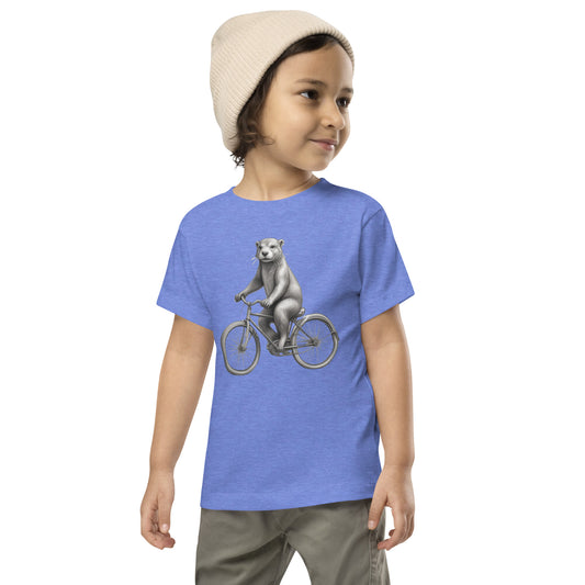 Otter on a Bicycle Toddler Short Sleeve Tee